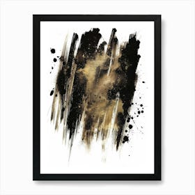 Gold And Black Abstract Painting 135 Art Print