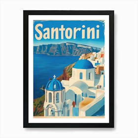 Aihrgdesign A Vintage Travel Poster Of Santorini 3 Art Print