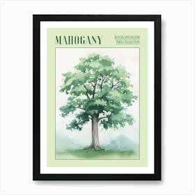 Mahogany Tree Atmospheric Watercolour Painting 1 Poster Art Print