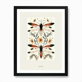 Colourful Insect Illustration Wasp 1 Poster Art Print