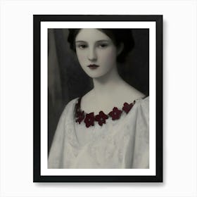 Dark Gothic Lady In White Art Print