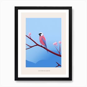 Minimalist Eastern Bluebird 4 Bird Poster Art Print