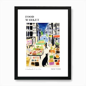 The Food Market In New York 2 Illustration Poster Art Print