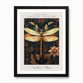 William Morris Dragonfly Autumn Exhibition Art Print