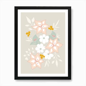 Flower Arrangement In Pastel Art Print