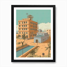 Luanda Angola Travel Illustration 2 Art Print