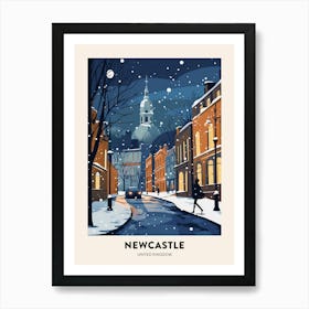 Winter Night  Travel Poster Newcastle United Kingdom 2 Art Print
