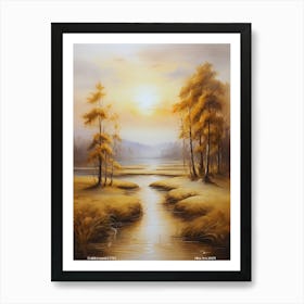 231.Golden sunset, USA. Art Print Art Print