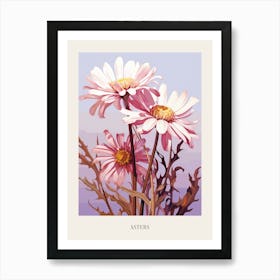 Floral Illustration Asters 1 Poster Art Print