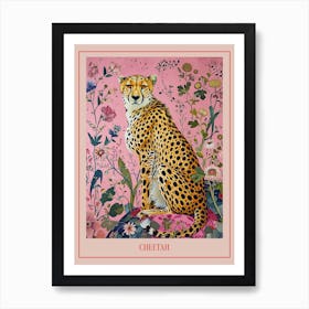 Floral Animal Painting Cheetah 1 Poster Art Print