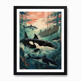 Orca Whales 3 Art Print