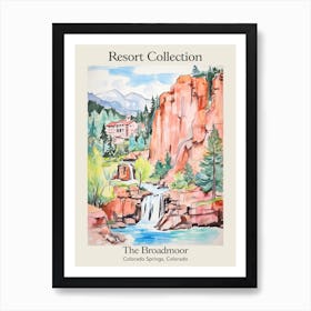 Poster Of The Broadmoor   Colorado Springs, Colorado   Resort Collection Storybook Illustration 1 Art Print