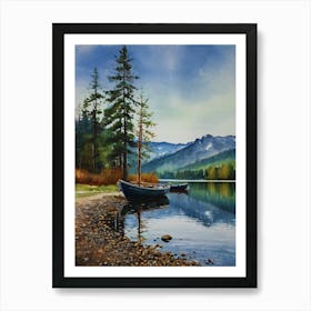 Boats On The Lake 2 Art Print