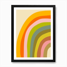 Colorful Boho Abstract Geometric Rainbow Art Print