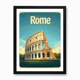 Aihrgdesign A Vintage Travel Poster Of Rome Featuring The Ico Aab115b2 564f 4312 Ba42 450f11d5cdd0 1 Art Print