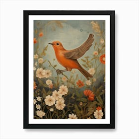 European Robin 1 Detailed Bird Painting Art Print