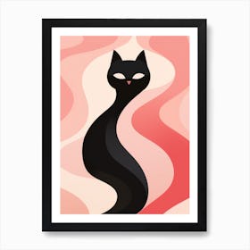 Cat On A Wave Art Print