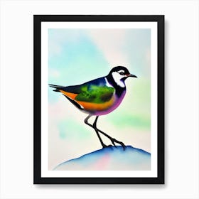 Lapwing Watercolour Bird Art Print