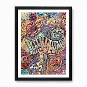 Bold Vibrations Of Energy In Piano Music Art Print