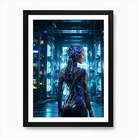 Cybernetic Brain Connectivity Seamlessly Connecting Human Intellect With Ai And Robotics Neural Syn (3) Art Print