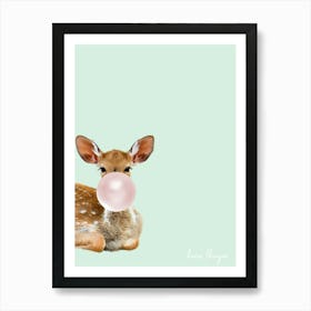 Biche avec chewing-gum Art Print