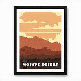 Mojave desert. USA, California — Retro travel minimalist poster Art Print