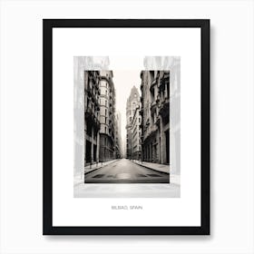 Poster Of Bilbao, Spain, Black And White Old Photo 3 Art Print