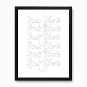 New York Word Outline 2 Art Print