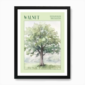 Walnut Tree Atmospheric Watercolour Painting 1 Poster Art Print