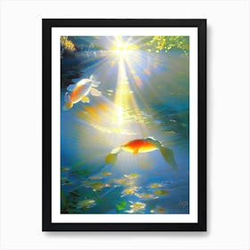 Hikari Mujimono Koi Fish Monet Style Classic Painting Art Print