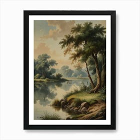 Riverside Landscape Art Print