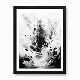 Enlightenment Abstract Black And White 3 Art Print
