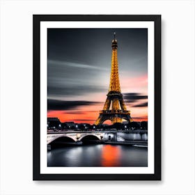 Eiffel Tower At Sunset 2 Art Print