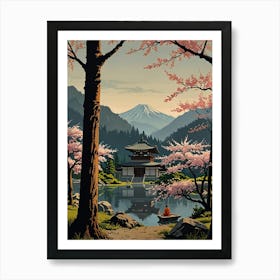 Kyoto Cherry Blossoms Art Print