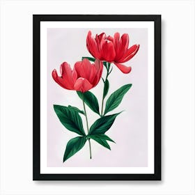 Red Peonies Art Print