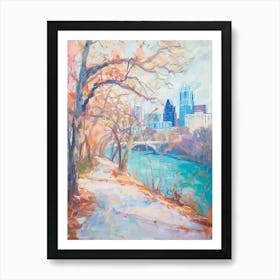 Red River Cultural District Austin Texas Oil Painting 3 Art Print