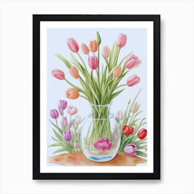 Tulips In A Vase 3 Art Print