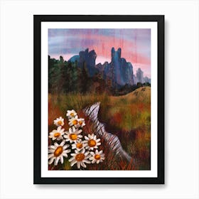 Daisies In The Meadow Art Print