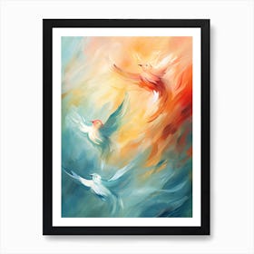 Bird Flock Watercolour 1 Art Print