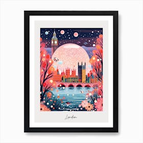 Poster Of London, Illustration In The Style Of Pop Art 1 Art Print