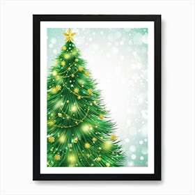 An Evergreen Christmas Tree Decorating Scene Backdrop Gracefully Adorned With Glitters Of Gold Spar (6) Art Print