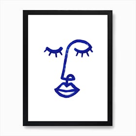 Modern Line Face 2 Art Print