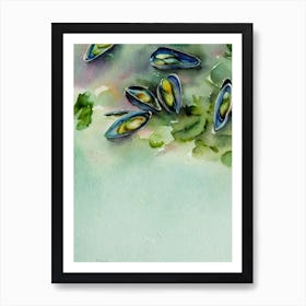 Mussels Storybook Watercolour Art Print