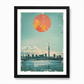 Odaiba In Tokyo Mid Century Modern 3 Art Print