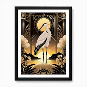 Heron At Sunset 1 Art Print