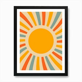 Retro Sun Art Print