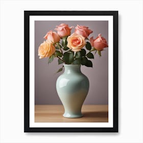 A Vase Of Pink Roses 17 Poster