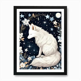 Sweet Dreams White Fox Art Print