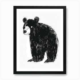 B&W Black Bear 2 Art Print