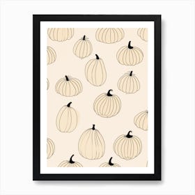 Minimal Pumpkin Pattern 1 Art Print